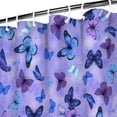 thumbnail image 3 of Purple Butterfly Pattern Shower Curtain 72"x72" ,Bathroom Decorative Shower Curtains Set with 12 Hooks,Modern Waterproof Washable Shower Curtain, 3 of 6