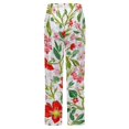 thumbnail image 6 of Red Floral White Background Pattern Design Winter Female Pants Flannel High Waist Women Pants Lady Warm Straight Leg Plush Trousers, 6 of 7