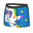 thumbnail image 2 of Balery Cool Unicorn Star Golden Men's Boxer Briefs, Soft and Breathable Cotton Underwear with nylon Waistband-X-Large, 2 of 9