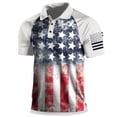 thumbnail image 1 of Polo Blanc en Polyester Imprimé Floral pour Hommes, Chemise à Manches Courtes à Fermeture Éclair et Col à Revers Impression Numérique 3D Mode Décontractée, 1 of 2