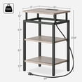 thumbnail image 3 of End Table with Charging Station, Set of 2, Side Table with USB Ports and Outlets, Small Nightstand with 3-Tier Storage Shelf, Bedside Table for Small Spaces, Greige and Black, 3 of 18
