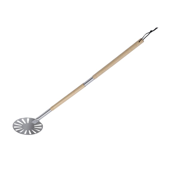 Yajisi Perforated Pizza Turning Peel, Adjustable Long Wooden Handle Stainless Steel Pizza Spatula for Oven, 14.17 x 13.39 x 1.97 Inches