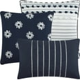 thumbnail image 7 of Nanshing Betty 7 Piece Boho Chic Stripes Comforter Set, Blue, Queen, 7 of 7