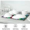 thumbnail image 6 of FREEAMG Day Of The Dead Sugar Skull Cat Flowers Absorbent Dish Drying Mat Microfiber Kitchen Countertop Table Protector Multi-Purpose Counter Rack Sink Drainer Pad 18” x 16”, 6 of 6