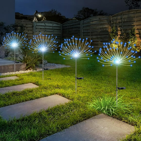Luces solares para jardín con fuegos artificiales YOTOZU, 120 LED, 40 cables de cobre