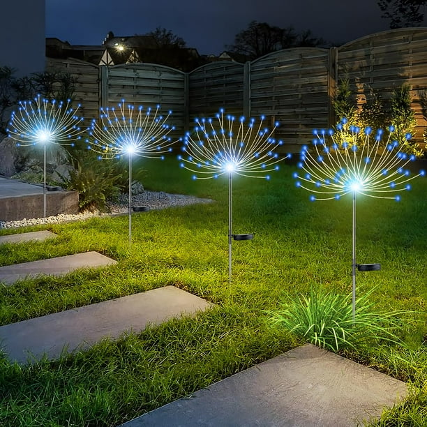 Luces solares para jardín con fuegos artificiales YOTOZU, 120 LED, 40 cables de cobre