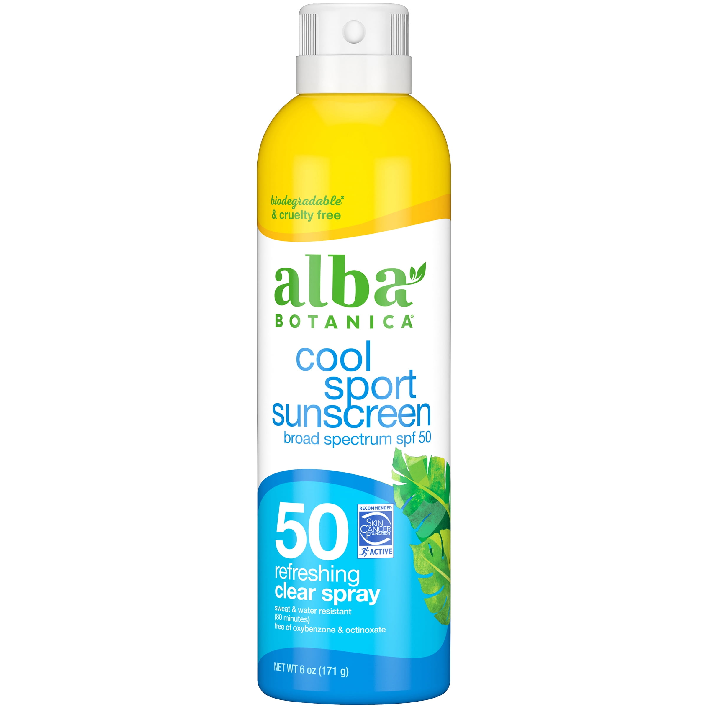Alba Botanica Cool Sport Refreshing Clear Spray Sunscreen SPF 50, 6 oz