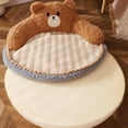 thumbnail image 2 of Cama para gatos con respaldo alto, diseño de abrazo para todas las estaciones, lavable, acogedora, almohadilla cálida para gatos, perros y mascotas, 2 of 8