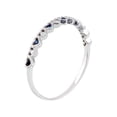 thumbnail image 2 of 10k White Gold Genuine Sapphire and Diamond Petite Heart Stackable Band, 2 of 5