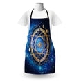 thumbnail image 3 of Galaxy Mandala Apron, Geometry Emblem on Bokeh Style Background, Unisex Kitchen Bib with Adjustable Neck for Cooking Gardening, Adult Size, Pale Coffee Cobalt Blue, by Ambesonne, 3 of 4