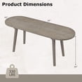 thumbnail image 3 of Gymax 43'' Solid Wood Farmhouse Dining Bench w/Rubber Wood Legs for Living Room Kitchen, 3 of 10