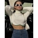 thumbnail image 4 of Suéter corto de cuello alto para mujer, suéteres navideños de moda para mujer, suéteres ajustados de manga larga de punto sólido de invierno 2022, jerséis de punto, 4 of 5