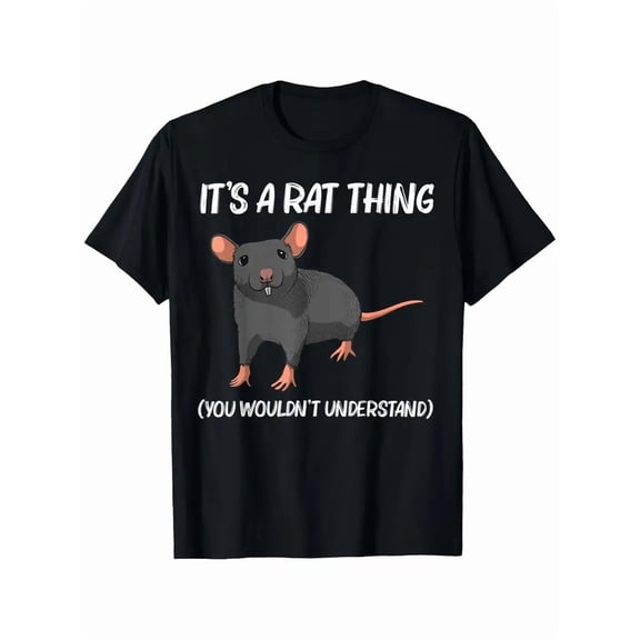 Funny Rat Lover's T-Shirt with "It's a Rat Thing" Slogan & Cartoon Graphic - 100% Cotton 180gsm Heavyweight Casual Streetwear Tee for Men & Women - Unisex S-XXXL Sizes