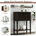 thumbnail image 6 of Hall Table Narrow Console Table,Entry Console Table with 3 Storage Drawers and Bottom Open Shelf,Solid Wood Entryway Sideboard Table for Entryway Hallway Living Room,Easy Assembly,Espresso, 6 of 9
