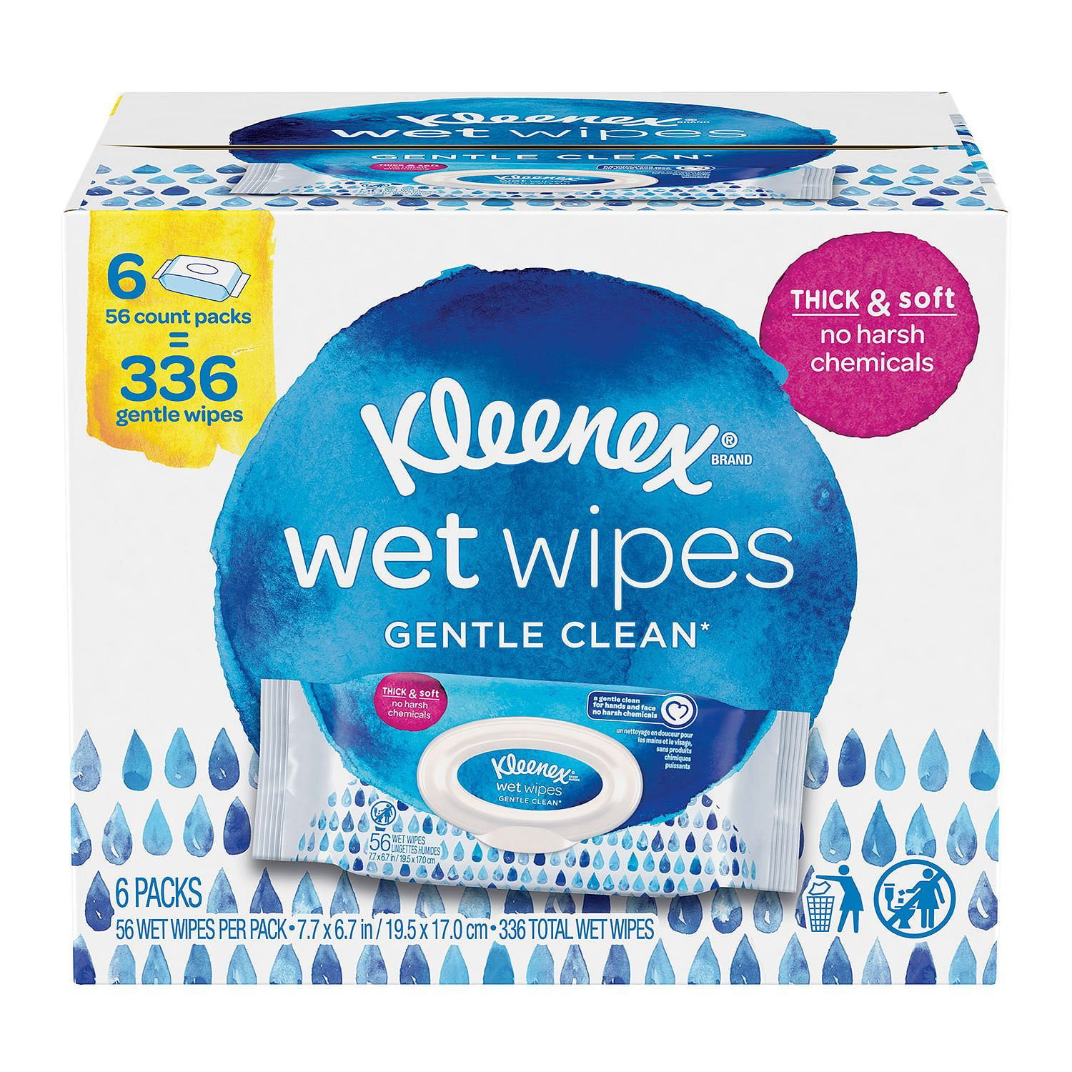 Kleenex Wet Wipes Flip-top, 56 Packs, 336 Total - Walmart.com