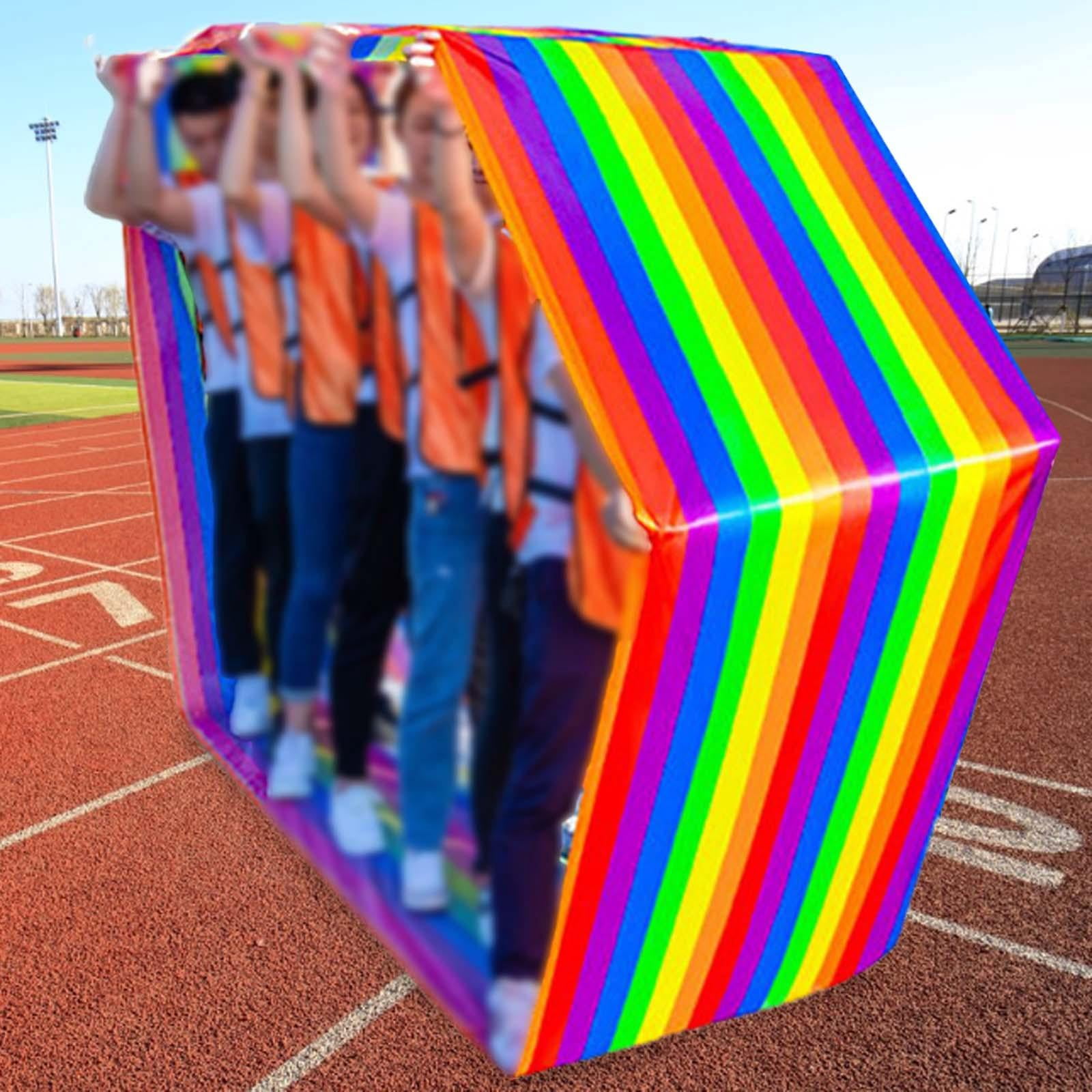 LeeQinersw Fun Run Mat Multifunction Outdoor Game Durable Rainbow Colours Teamwork Game for For Kids 8M