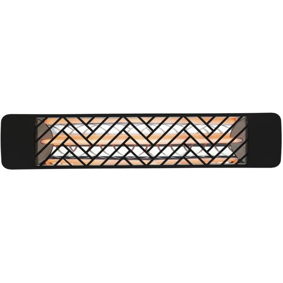 Eurofase Heating - 2500 Watt Single Element 39 Inch Electric Patio Heater-208 Voltage-Black Finish-Chevron Decorative Fascia