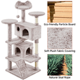 thumbnail image 5 of Yaheetech 53.9" H Cat Tree with Double Condos, Scratching Posts & Ramp, Brown/White, 5 of 10