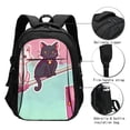 thumbnail image 3 of Balery Cats On Broomstick Mochila con carga USB para hombre y mujer - Mochila impermeable y antirrobo para laptop con puerto USB para viajes, trabajo, 3 of 7