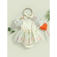 thumbnail image 4 of xiaxaixu Ensemble d'Été 2 Pcs pour Bébé Fille, Robe en Tulle à Manches Courtes Bouffantes avec Bandeau, 4 of 9