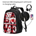 thumbnail image 2 of Balery Buffalo Plaid Love And Gnome Mochila con carga USB para hombre y mujer - Mochila impermeable y antirrobo para portátil con puerto USB para viajes, trabajo, estudios y universidad, 2 of 7