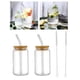 thumbnail image 2 of Vasos para beber con tapas de bambú y de vidrio, juego de 4 piezas, vasos de vidrio de , vasos de cerveza, vasos 350ml Sunnimix Beber taza de café, 2 of 8