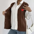 thumbnail image 4 of Kilaqueen Cardigan Sweaters for Women Sleeveless Button Down V Neck Chunky Cable Knit Vest Tops 2025 Fashion Classic Warm Sweaters, 4 of 9