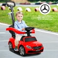 thumbnail image 6 of Kids Ride On Push Car, Mercedes Licensed 3 in 1 Push Car for Toddlers Baby, Toddler Ride on Toys for Age 1-3, Kids Ride on Cars Stroller with Handle, Safety Bars, Music, Horn, Cup Holder, Red, 6 of 9