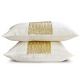 thumbnail image 2 of The HomeCentric Euro Sham Pillow, Ivory Euro Size Pillow Covers Pack of 2, 26x26 inch (65x65 cm), Silk European Pillow Shams, Chevron, Center Band, Modern Euro Pillowcases Easter - Gold Gleam, 2 of 3