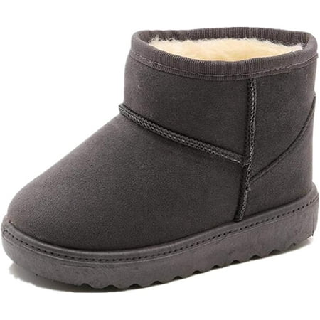 

Boys Girls Fur Lined Snow Boots Outdoor Warm Winter Flat Shoes(Toddler/Little Kid)
