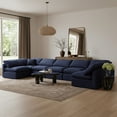 thumbnail image 2 of Meridian Furniture Indulge 234" Velvet U-Shaped Modular Sectional in Navy, 2 of 9