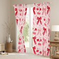 thumbnail image 3 of Homewish Kawaii Bow Tie Black Out Curtains,Summer Fruit Cherries Curtains Pack of 2 (42x63 Each),Pink Red Bedroom Curtains For Girls Kids,Breathable Home Decor, 3 of 6