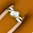 thumbnail image 4 of Dazzlingrock Collection 0.90 Carat (ctw) 14K Round Diamond Two Stone Bypass Bridal Engagement Ring, Yellow Gold, Size 7, 4 of 4