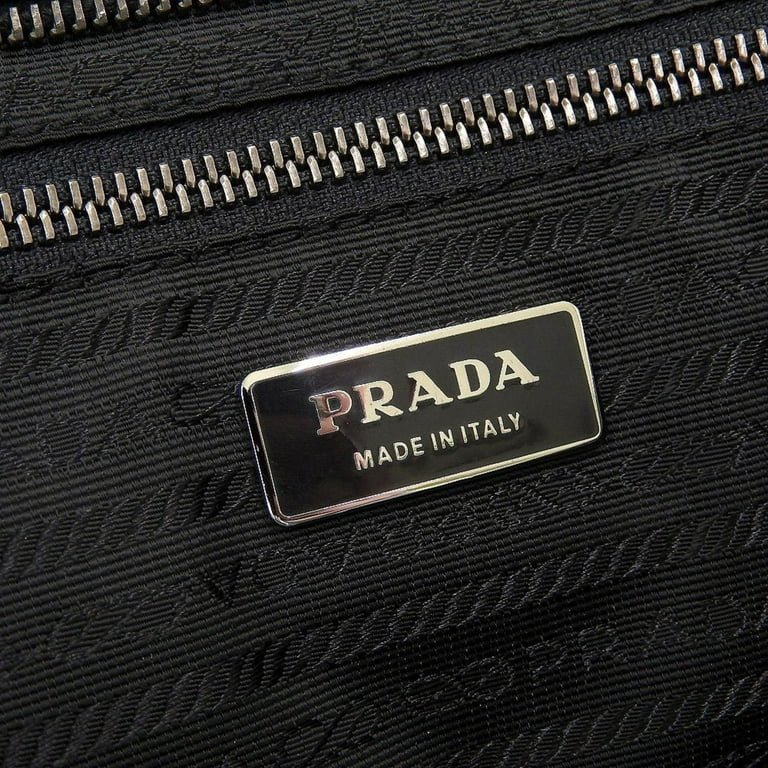 Prada Womens Two Way Black Tessuto Nylon Tote Crossbody Calf Leather Trim  1BC060