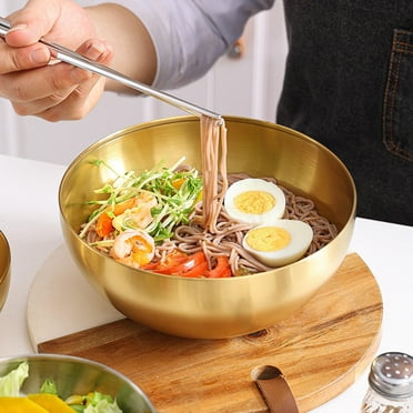 Capacity Stainless Steel Salad Bowls Soup Bowl,Gold,15X7CM