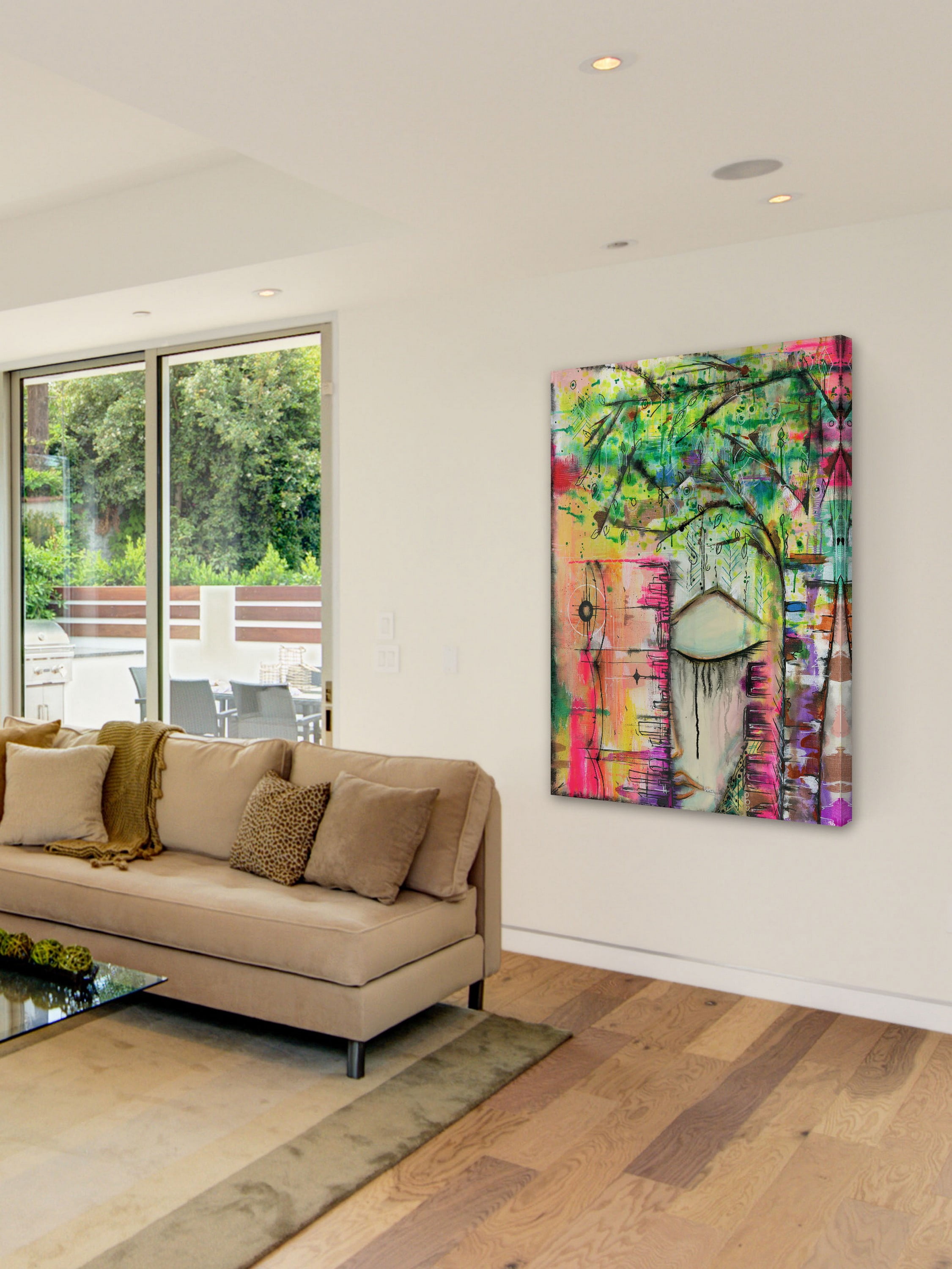 "Seattle Skyline" Painting Print on Wrapped Canvas
