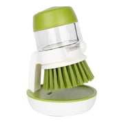 Soap Dispensing Scrub Brush with Drip Tray, Washing Brush for Dishes Pots Pans Sink Cleaning, Kitchen Scrubber Storage