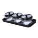 thumbnail image 3 of Juego de tarros de condimentos de 3 piezas, recipiente para especias de cocina con bandeja de almacenamiento de cucharas para servir condimentos, color negro Sweethay HA003827-02, 3 of 7