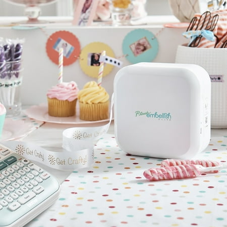 Brother - P-touch Embellish ELITE Bluetooth Ribbon and Tape Printer - White