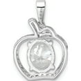 thumbnail image 3 of Sterling Silver Rhodium-Plated Cz Apple Pendant(Length 17.79) - Jbsp, 3 of 5