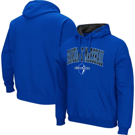 Men's Colosseum Blue Franklin & Marshall Diplomats Arch & Logo 3.0 Pullover Hoodie