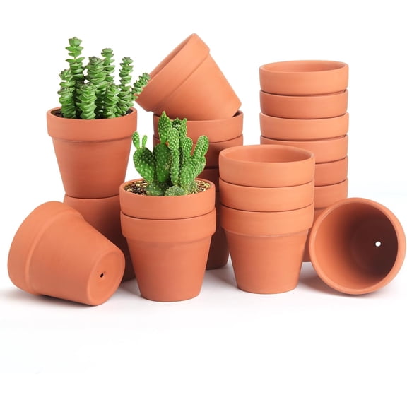 20 Pack 3.15 inch Terra Cotta Clay Flower Pots - Breathable and Paintable Indoor Mini Planters for Kids Adults