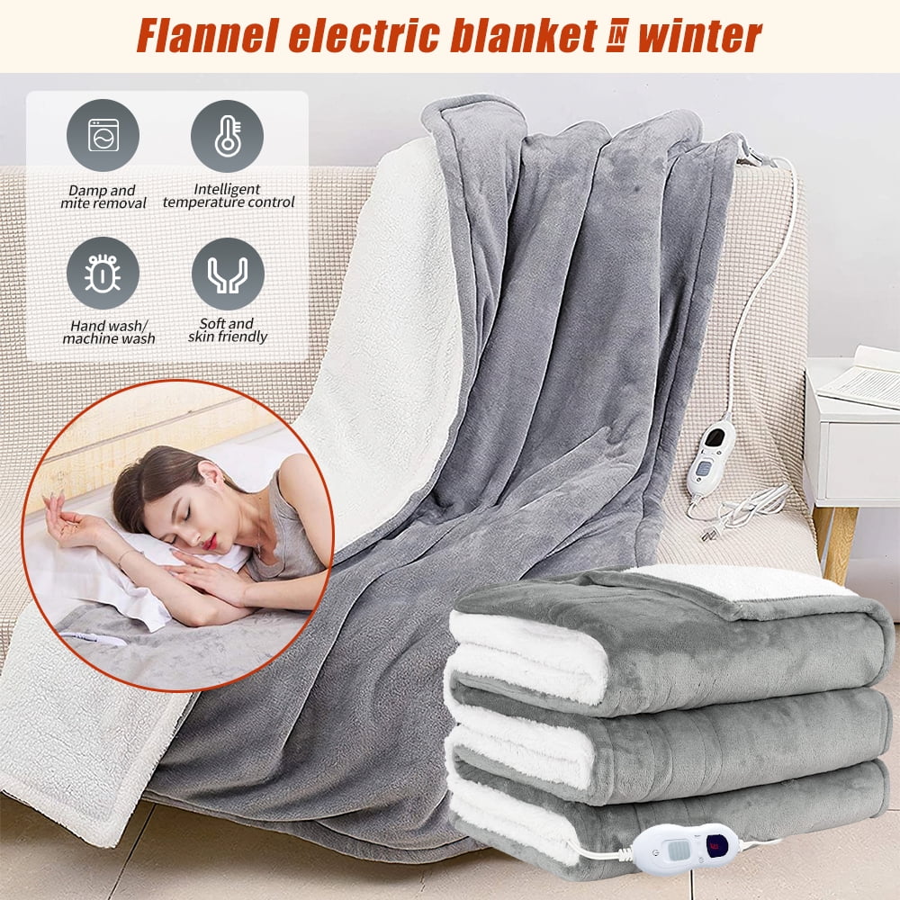 Heated Blanket Electric Blanket Throw - Heating Blanket with 6 Heating  Levels & 8 Hours Auto Off, Soft Cozy Sherpa Washable Blanket with Fast  Heating, 59.84 x 50inch, Grey 
