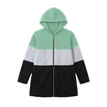thumbnail image 3 of cocolona Womens Color Block Jackets Zip Up Hooded Long Sleeve Sweatshirts Casual Loose Plus Szie Fall Tops, 3 of 6