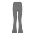 thumbnail image 4 of IDALL Yoga Pants Women Flare Pants for Women Women Stretchy Straight Dress Pants With Pockets Tall Petite Regular For Work Business Wide Leg Pants Woman High Waisted Pants Gray 2 M, 4 of 6