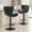 Black, variant on EDX Bar Stools Set of 2, Modern Adjustable Armless Swivel Counter Stools with PU Leather, Gray