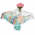 thumbnail image 2 of Marine Life Table Cloth Waterproof Tablecloths, Nautical Underwater Coral Shell Starfish Watercolor Tablecloth Dining Table Cover for Kitchen Party Tabletop Outdoor, Square Tablecloth 54x54 Inch, 2 of 9