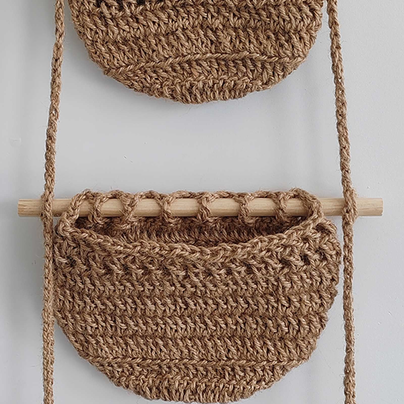 Oenbopo Hanging Fruit Basket, Handmade 3 Tier Woven Jute Wall Basket for Organizing,Hanging Produce Basket Fruit Vegetable Storage for Kitchen, Bedroom