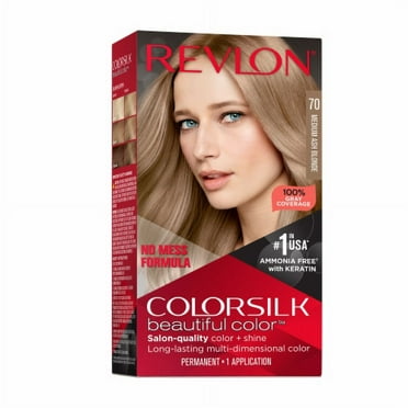 2X - Revlon ColorSilk Beautiful Color Permanent Hair Color Shade 070 Medium Ash Blonde