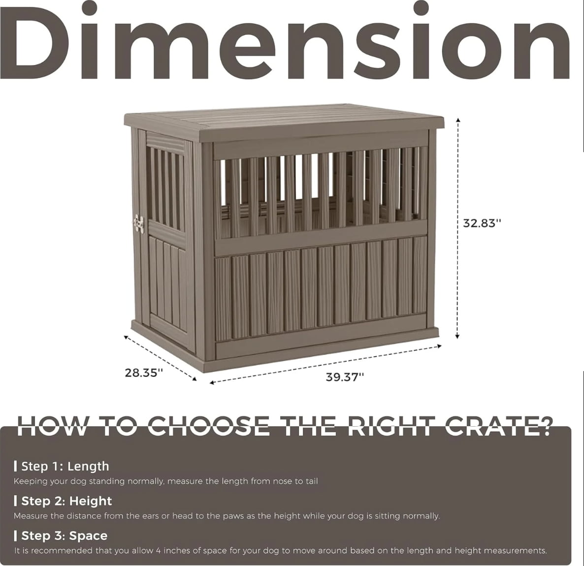Dog Crate Furniture End Table Night Stand Furniture with Lockable Latch for Small to Large Dogs Side End Table, Modern Dogs Kennel Indoor